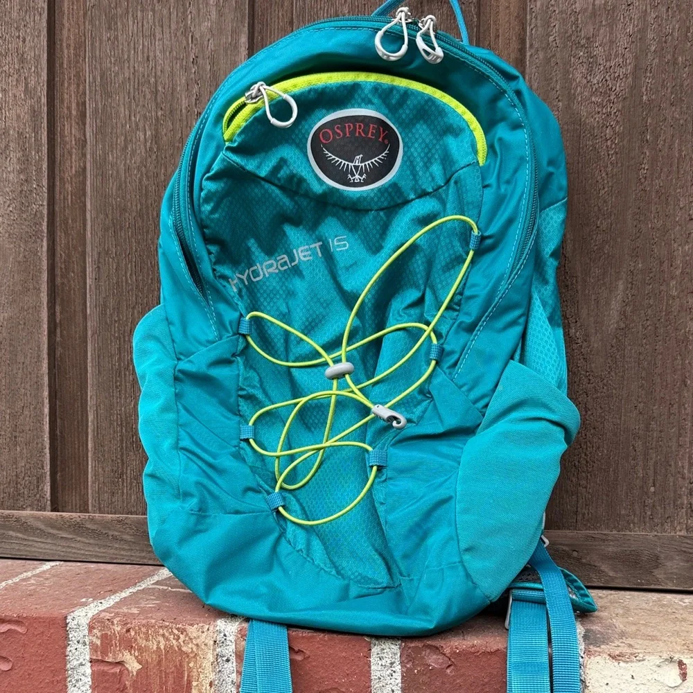 OSPREY Teal Backpack with Neon Yellow Accents